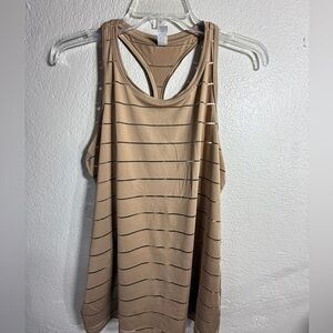 Athleta Beige Striped Tank Top M